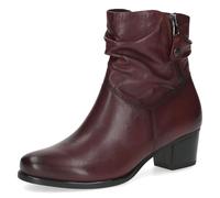 CAPRICE Stivaletti da donna con tacco in pelle con cerniera, Rosso (Bordeaux Nappa), 38,5 EU