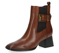 CAPRICE Stivaletti da donna con tacco in pelle tacco a blocco Larghezza G, Marrone (Cognac Nappa), 40 EU