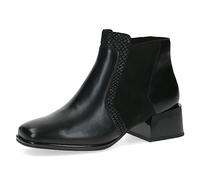 CAPRICE Stivaletti da donna con tacco in pelle tacco basso larghezza G, Nero (Black Comb), 39 EU