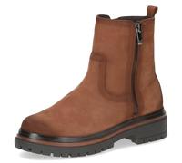 CAPRICE Stivaletti da donna in pelle con cerniera, Marrone (Cognac Nubuc), 41 EU