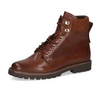 CAPRICE Stivaletti da donna in pelle con lacci, Marrone (Cognac Comb), 36 EU