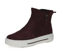 CAPRICE Stivaletti da donna in pelle con plateau, Rosso (Bordeaux Suede), 41 EU