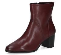 CAPRICE Stivaletti da donna in pelle con tacco a blocco, Rosso (Bordeaux Nappa), 38 EU