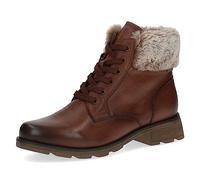 CAPRICE Stivaletti da donna stringati con tacco a blocco foderati, Marrone (Cognac Nappa), 37 EU