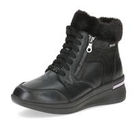 CAPRICE Scarpe da ginnastica comode da donna alte con imbottitura con chiusura lampo, impermeabili, Pettine nero, 38 EU