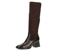 CAPRICE Stivali alti da donna con tacco in pelle al ginocchio Larghezza G, Marrone (Dk Brown Comb), 39 EU