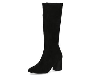 CAPRICE Stivali alti da donna con tacco Memotion al ginocchio tacco a blocco Larghezza G, Nero (Black Stretch), 36 EU