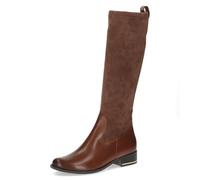 CAPRICE Stivali da donna alti con tacco punta tonda tacco a blocco, Marrone (Cognac Comb), 38 EU
