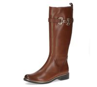 CAPRICE Stivali da donna in pelle con fibbia decorativa, Marrone (Cognac Comb), 38 EU