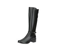 CAPRICE Stivali Lunghi da Donna Flat 9-25600-43, Altezza Ginocchio, Pettine Nero, 38 EU