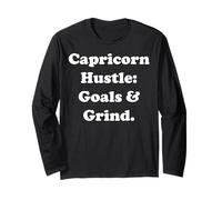 Capricorn Hustle: Goals & Grind Motivation Maglia a Manica
