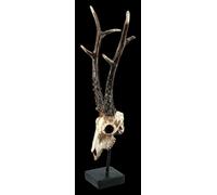 Capriolo Teschio Su Metallo Supporto Gotico Decorazioni Teschio Scultura H 44 CM