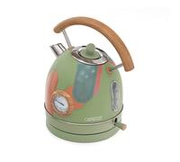 CAPRIZZE Nara Bollitore d'acqua 2200 W in Acciaio Inox Termometro Integrato Capacità 1,8 L Decorazione Floreale ed Effetto Legno con Filtro Anti Calce Lavabile