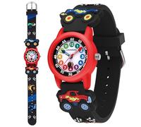 caprock Orologio da polso analogico per bambini e bambine, con movimento al quarzo, cinturino in silicone morbido e design con elementi per bambini, facile da leggere e trasportare, orologio educativo