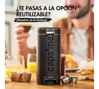 Caps Me Pack: Shaker per cocktail + 3 capsule riutilizzabili compatibili con Nespresso + 102 coperchi di carta + caffè Arabica (200 g)
