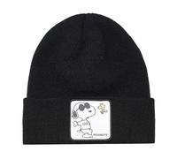 Capslab Berretto Beanie Peanuts Donna/Uomo - con Risvolto Autunno/Inverno Autunno Inverno - Taglia Unica Nero