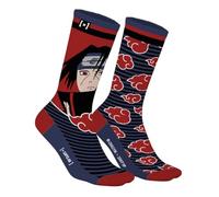Capslab Calzini Naruto Itachi - Blu Rosso - Calzini anime con licenza ufficiale per uomo e donna - Comodi calzini in cotone con Itachi Uchiha & simbolo delle nuvole Akatsuki - - 43-46