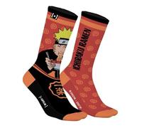 Capslab Calzini Naruto - Rosso Nero - Calzini anime con licenza ufficiale per uomo e donna - Comodi calzini in cotone con design Naruto Uzumaki & Ichiraku Ramen - - 39-42