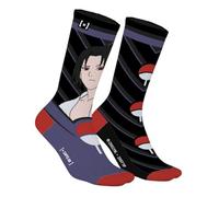 Capslab Calzini Naruto Sasuke - Viola Nero - Calzini anime con licenza ufficiale per uomo e donna - Comodi calzini in cotone con Sasuke Uchiha & simbolo del Clan Uchiha - - 43-46