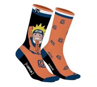 Capslab Calzini Naruto Uzumaki - Calzini con licenza ufficiale dell'anime - Confortevoli calzini in cotone con simbolo di Naruto e Konoha - 39-42
