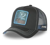 Capslab | Cappello Trucker Nero Cervo Forest CAS2 FOR1 | Design di cervo, visiera curva, chiusura snapback, unisex per adulti | berretto estivo traspirante | griglia uomo o donna
