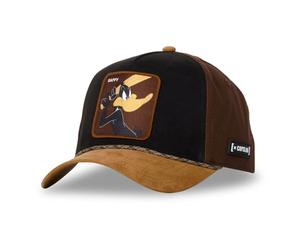 Capslab Daffy Duck Looney Tunes Pelle Scamosciata Nero Marrone Berretto Regolabile con Snapback