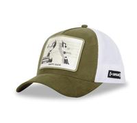 Capslab Daffy Duck Looney Tunes Pelle Scamosciata Verde Oliva Bianco Berretto da Camionista Regolabile