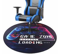 Capslpad Tappetino per sedia da gioco, per pavimenti in legno duro, antiscivolo, protezione del pavimento, per gaming, computer, per sala giochi, casa, ufficio (rotondo, 120 cm, nero)