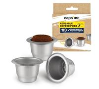 CAPSME - Confezione da 3 Capsule Riutilizzabili Ricaricabili Compatibili con Nespresso Original - Vendute senza coperchi
