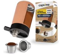 CAPSME - Kit capsule riutilizzabili ricaricabili compatibili con Nespresso Original, (2 cialde in acciaio inox + 48 coperchi opercoli in carta)