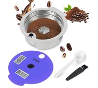 Capsula da caffè riutilizzabile, in acciaio inox, compatibile con macchina da caffè Bosch Tas-simo, filtro caffè ricaricabile con codice a barre leggibile (viola, 60 ml)