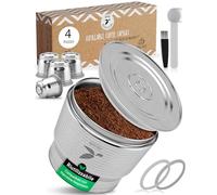 Capsula di caffè ricaricabile in acciaio inossidabile da riempire. Capsula ricaricabile riutilizzabile per gli amanti del caffè ecologico, compatibile con macchine Nespresso + supporto per capsule