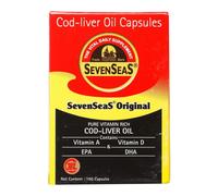 Capsula di olio di fegato di merluzzo originale Seven Seas 100 capsule per...