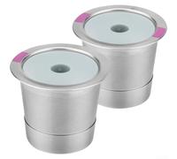 Capsula filtrante riutilizzabile in acciaio inox per cialde di caffè compatibile con macchine monodose 1.0 e 2.0 per una preparazione precisa e una facile pulizia, colore argento, 9,8 x 5,5 x 5 cm