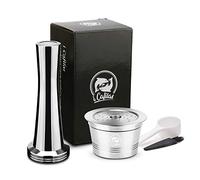 Capsula ricaricabile Caffitaly per caffè, in acciaio inox, da riempire, riutilizzabile, per macchine del caffè Caffitaly Wacaco Minipresso CA Tchibo ALDI (capsula + pressino per caffè)