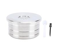 Capsule Caffè Riutilizzabili in Acciaio Inox, Compatibili con Macchine Q, 39.3x20.5x35.2mm - Risparmio e Sostenibilità, Conservazione del Gusto, Facili da Pulire (con il cucchiaio a spazzola)