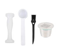 Capsule caffè riutilizzabili per macchina, filtro in acciaio inox con set spazzola e cucchiaio - intenso e risparmio ecologico, facile da usare per amanti del caffè