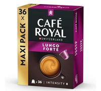 Capsule compatibili Lungo Forte Café Royal, 80% alluminio riciclato, certificato Rainforest Alliance, Intensità 8