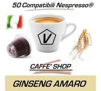 Caffè Shop Compatibili con Capsule Nespresso®, 50 Capsule Miscela "Ginseng Amaro Malese" Linea Espresso