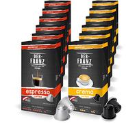 Capsule di caffè compatibili Nespresso, 12 x 10 Capsule (60 x Crema, 60 x Espresso)