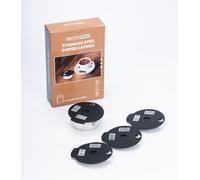 Capsule di caffè riutilizzabili, confezione da 4 pezzi, compatibili con macchine Bosch Tassimo, filtri da caffè ricaricabili in acciaio inossidabile/plastica, kit completo di coperture in silicone