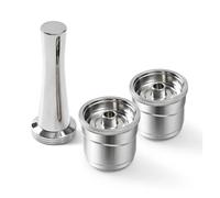 Capsule Di Caffè Riutilizzabili In Acciaio Inossidabile For Uso Alimentare, Compatibili Con Cialde Di Riempimento For Macchine Da Caffè Illy, X7 / Y3 / Y5(2pcs with Tamper)