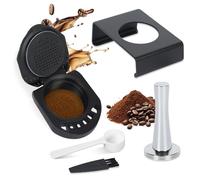 Capsule di caffè riutilizzabili per Dolce Gusto, convertitore di capsule di caffè, ricaricabili, compatibili con Piccolo XS/EDG466/EDG606/EDG305/KP70//GENIO S (pod + staffa + pressa)