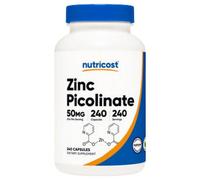 Capsule Di Picolinato Di Zinco 240 Contenitore 50 Mg Di Nutricost