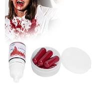 Capsule di Sangue Mordere, 6 Pezzi Capsule di Sangue Finto di Vampiro di Halloween Film Sangue Sangue Teatro Sangue, per Halloween Fai Cicatrice Ferita Vampiro Zombi