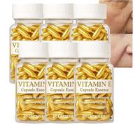 Capsule di siero alla vitamina E per il viso, 60 capsule softgel, siero anti-età per la notte, viso levigante, idratante e idratante, essence vitaminica per la correzione delle macchie scure (6PCS)