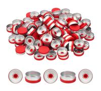 Capsule Flip-Off 20mm - 100 Pezzi Nere in Alluminio Plastica per Fiale in Vetro(Red,20mm)
