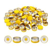 Capsule Flip-Off 20mm - 100 Pezzi Nere in Alluminio Plastica per Fiale in Vetro(Yellow,20mm)