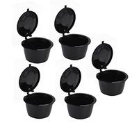 Capsule per caffè in Cialde, Filtri caffè Riutilizzabili da 5 Pezzi, Tazze per Capsule Ricaricabili con Cucchiaio Dosatore, Adatte per i Modelli Melody Genio Mini Me(Nero)