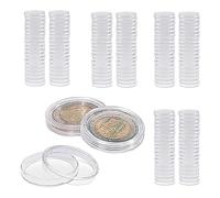 Capsule per monete 100 pezzi Scatola di raccolta contenitore portamonete rotondo trasparente da 0, 79 pollici
